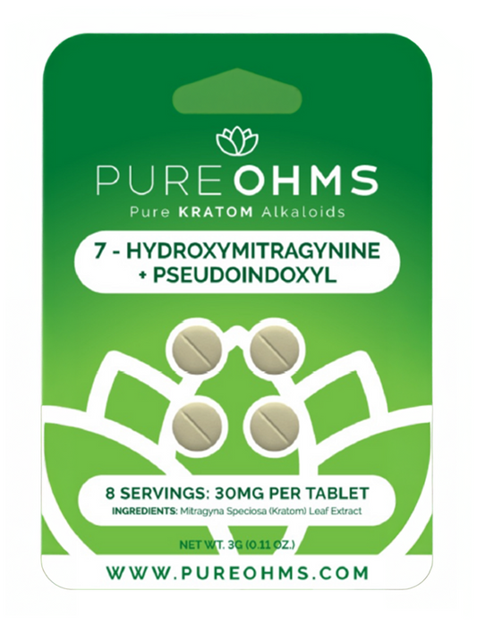 Pure Ohms Kratom Tablets 4pc (30mg per tablet) - Green
