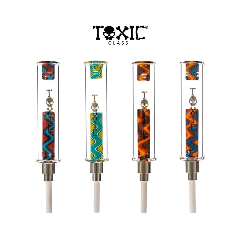 MKGlass (Nectar Collector) TXNC37 Toxic Vivid/Wigwag Nectar Collector With Ceramic Tip | Group Photo