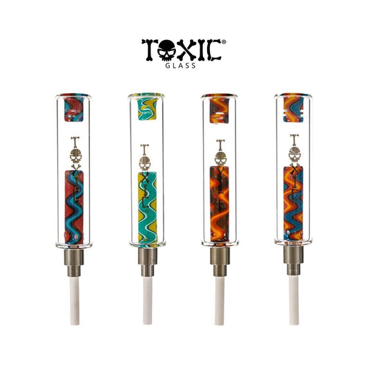 MKGlass (Nectar Collector) TXNC37 Toxic Vivid/Wigwag Nectar Collector With Ceramic Tip | Group Photo