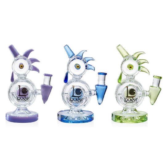 Lookah (Dab Rig) 8″ Mini Disc Percolator Rooster Glass Water Pipe (WPC1000) - Group Photo