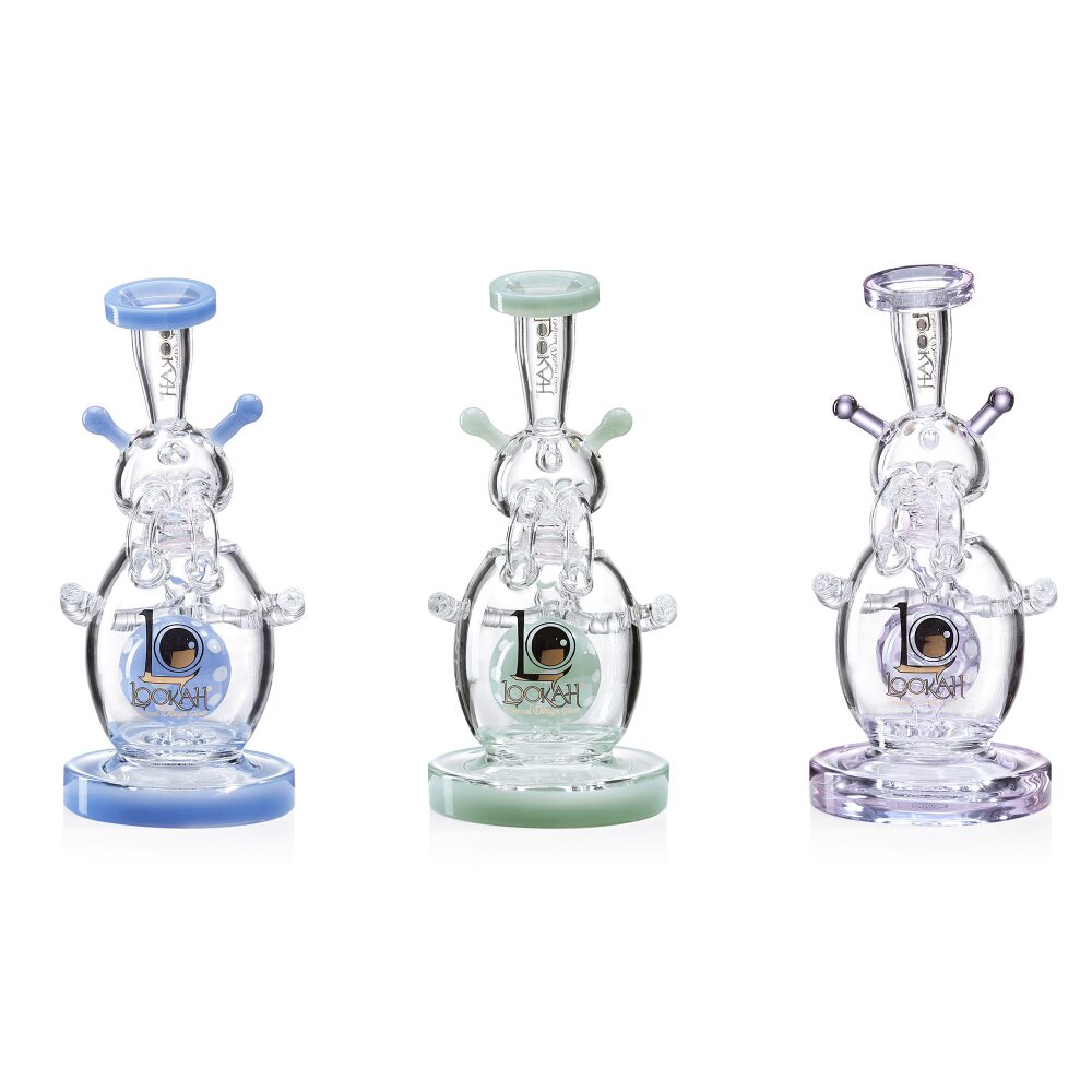 Lookah (Dab Rig) 9″ Recycler Percolator Cosmic Alien Water Pipe (WPC1003) - Group Photo