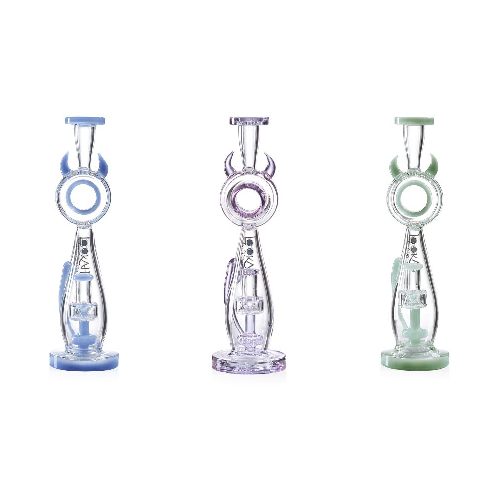 Lookah (Dab Rig) 12” Cute Percolator Elegant Cat Water Pipe (WPC1012) - Group Photo