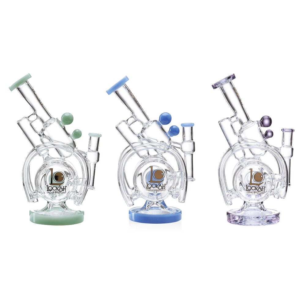 Lookah (Dab Rig) 14″ Recycler Orbital Double Chamber Water Pipe (WPC1016) - Group Photo