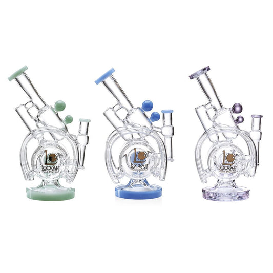 Lookah (Dab Rig) 14″ Recycler Orbital Double Chamber Water Pipe (WPC1016) - Group Photo