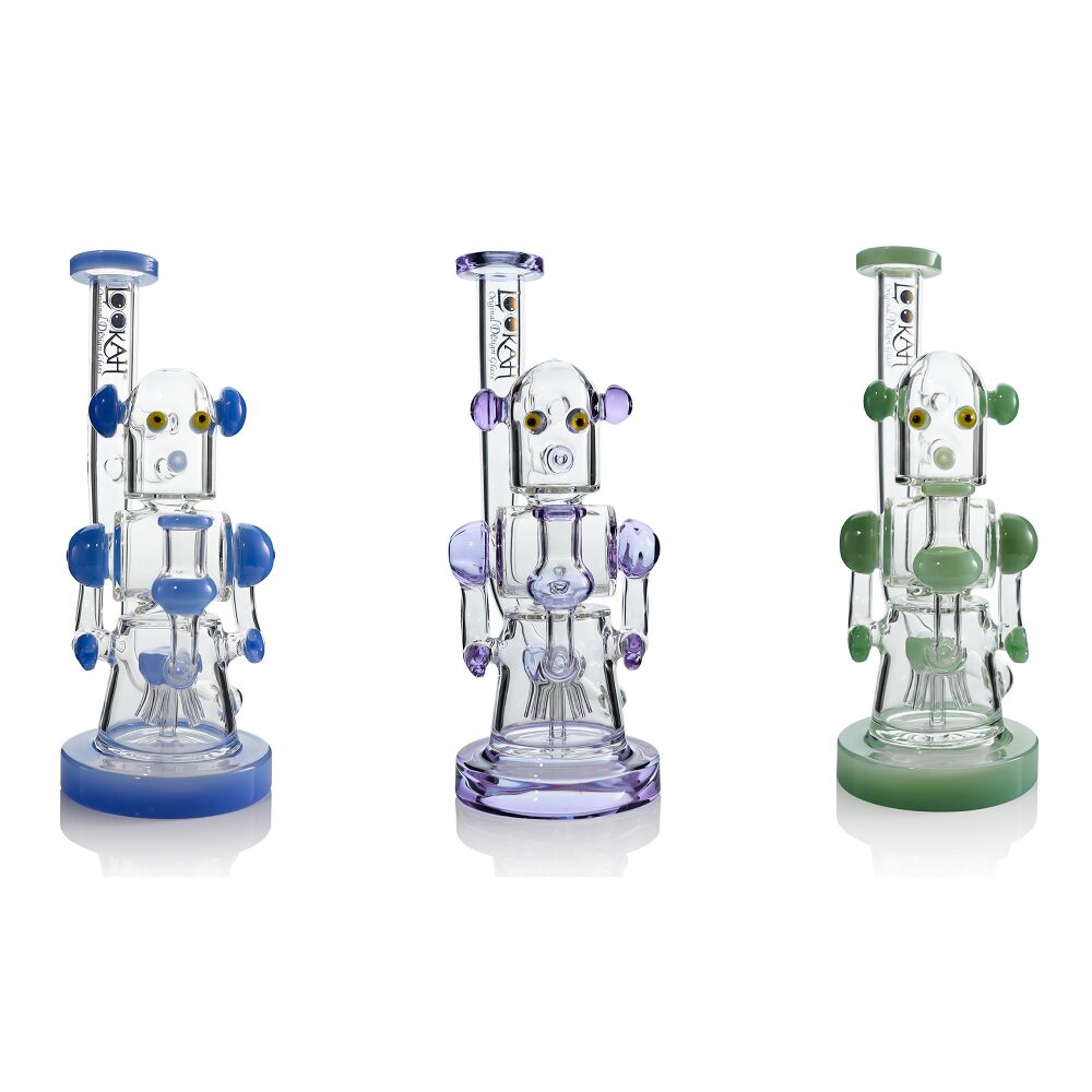 Lookah (Dab Rig) 12″ Recycler Robotic Glass Water Pipe (WPC2020) - Group Photo