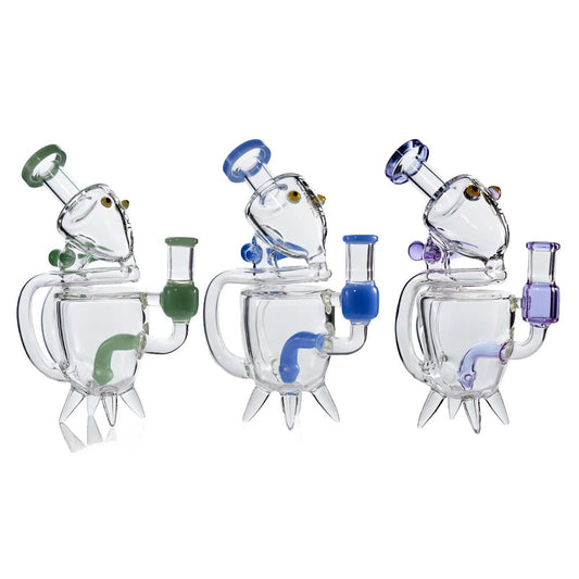 Lookah (Dab Rig) 8″ Recycler Cute Alien Glass Water Pipe (WPC2022) - Group Photo