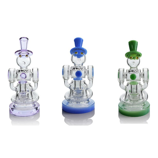 Lookah (Dab Rig) 9″ Recycler Gentleman Robot Water Pipe (WPC2028) - Group Photo