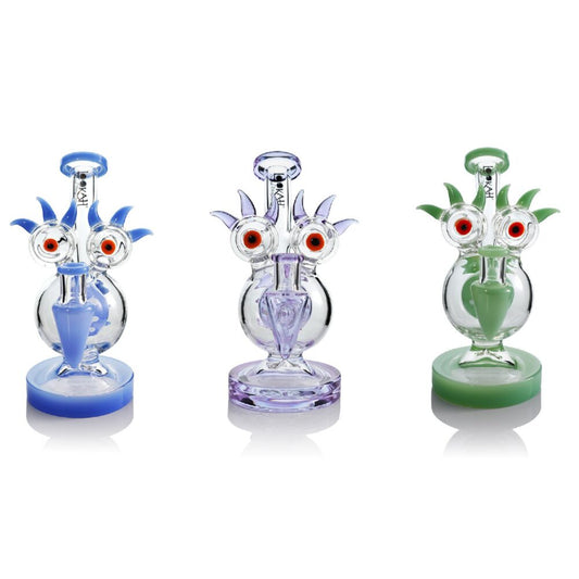 Lookah (Dab Rig) 8” Mini Sparkling Red Eyes Alien Water Pipe (WPC2031) - Group Photo