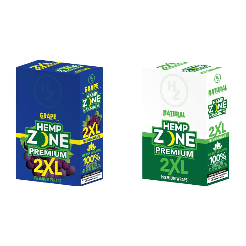 Hemp Zone Premium 2XL Wraps (25 Pouch Box) - Group Photo