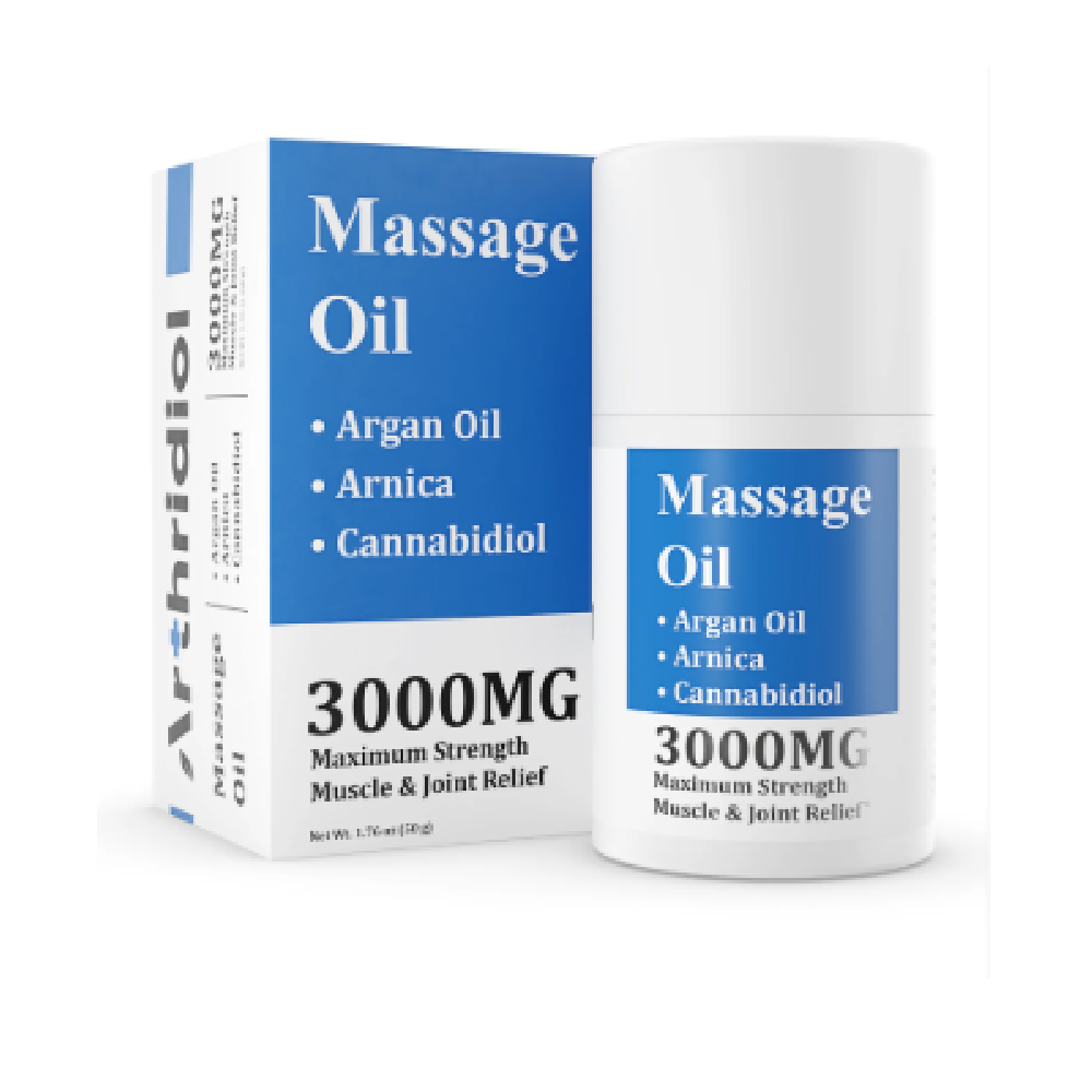 ERTH Arthridiol (3000mg 50mL) Massage Oil with packaging