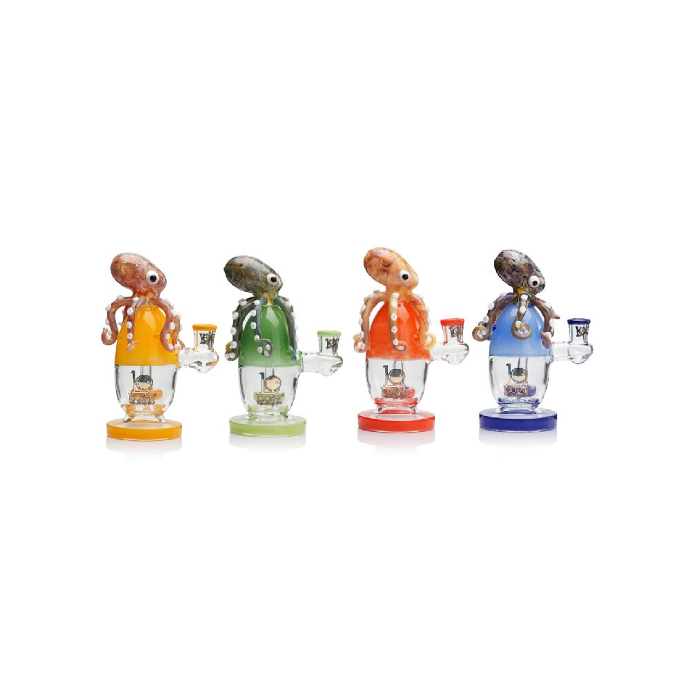Lookah 10” Cute Unique Percolator Octopus Glass Bong (WPC1224YL) - Group Photo