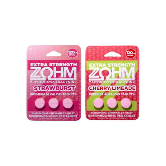 ZOHM 7-Hydroxymitragynine (Kratom)(Tablets)(120mg 3-Pack) Extra Strength - Group Photo
