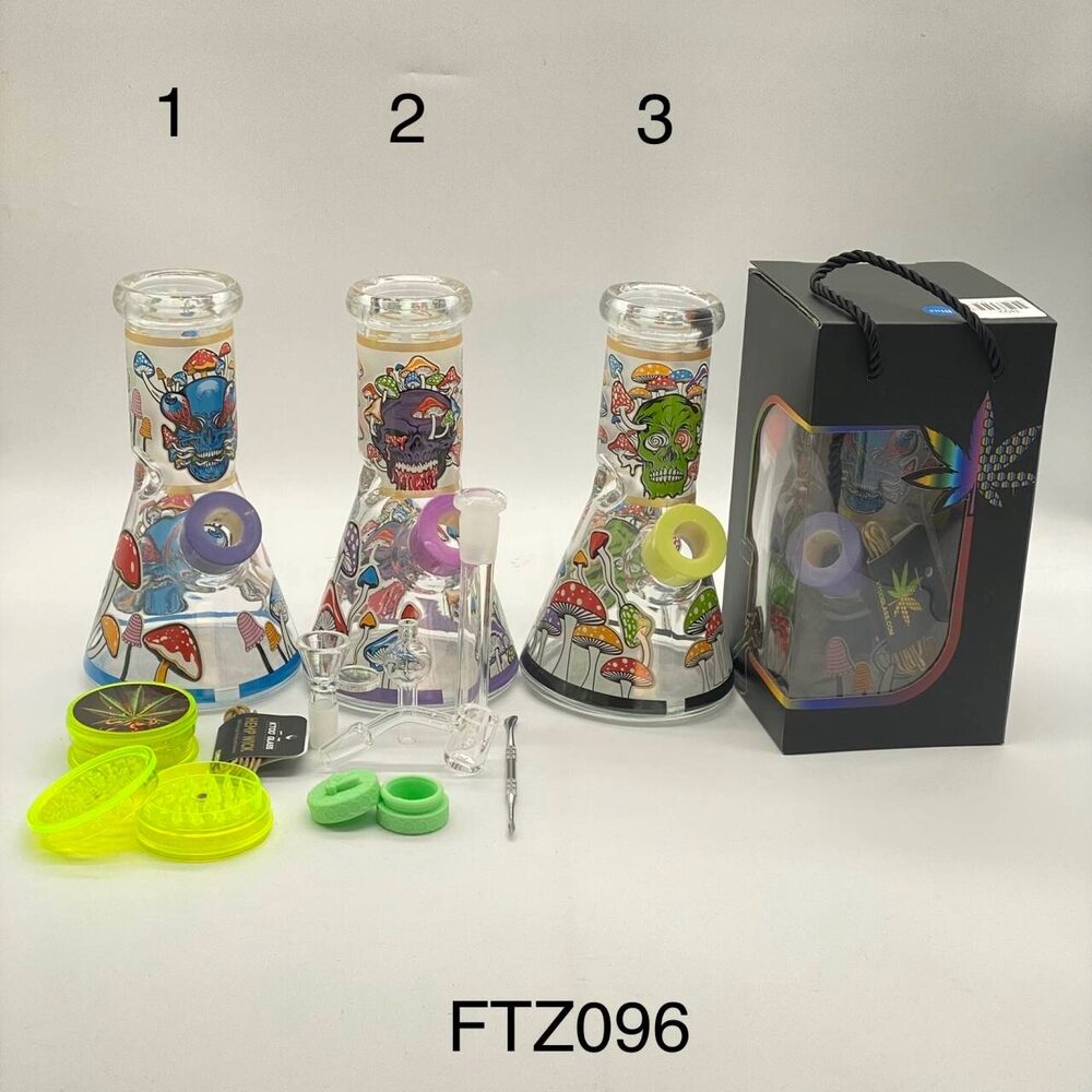 Non branded (Water Pipe) B92 All in One Skull Design Beaker with Complete Kit