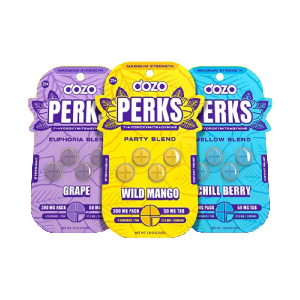 DOZO (Kratom)(Tablets)(200mg 4-Pack) Perks 7 Hydroxymitragynine