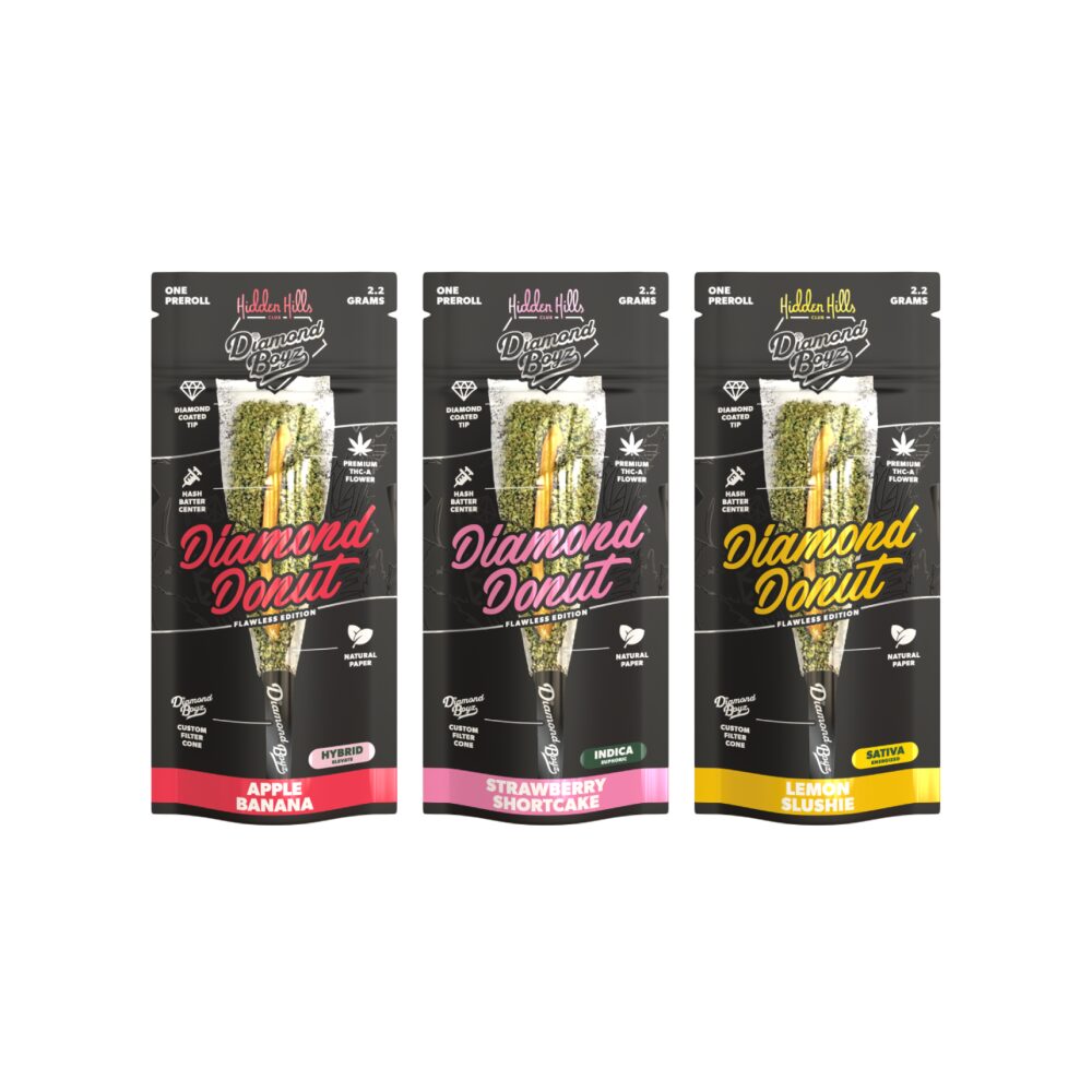 Hidden Hills x Diamond Boyz (Delta)(Pre-Roll)(2.2g 1ct Pouch) Diamond Donut Hashholes THC-A-Group Photo
