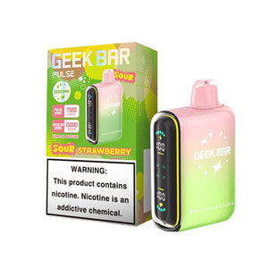 Geek Bar Pulse 15000 Disposables(5 Pack)  Sour Strawberry with Packaging 