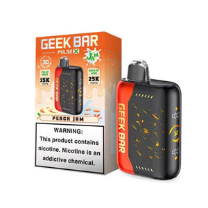 Geek Bar Pulse X 25000 Disposables(5 Pack)  Peach Jam with packaging