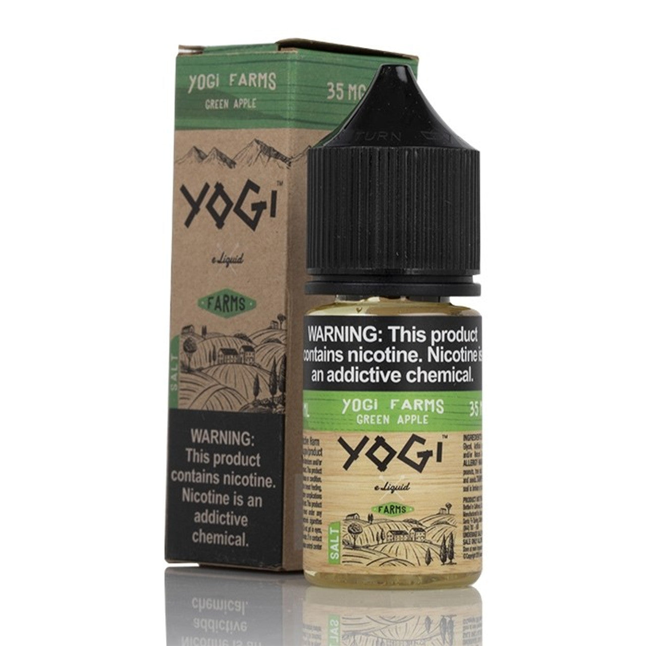 Yogi Salt Series E-Liquid 30mL | Farms Green Apple with Packaging