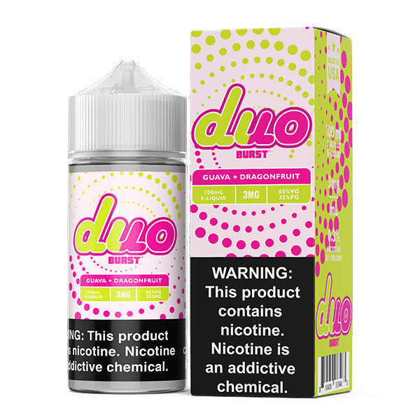 Burst Duo Series E-Liquid | 100mL | 3mg | Freebase | Guava Dragonfruit with packaging