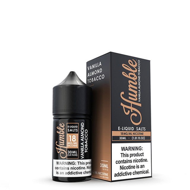Humble Salt Series E-Liquid | 18mg | 30mL | Salt Nic | Vanilla Almond Tobacco with packaging