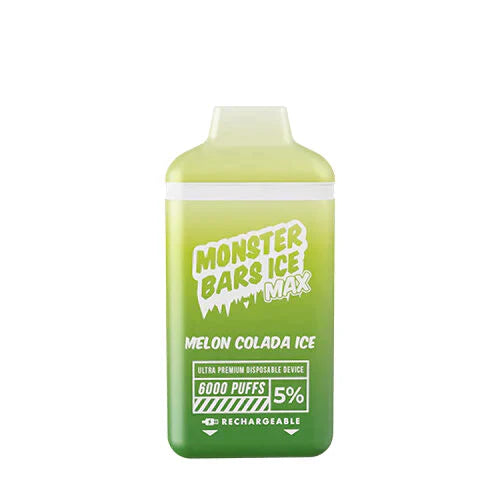 Monster Bars Max Disposable 6000 Puffs 12mL 50mg | MOQ 10 | Melon Colada Ice