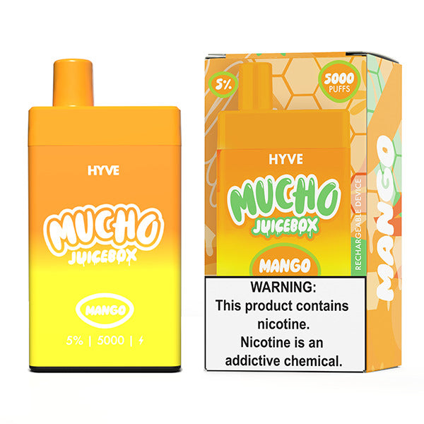 Mucho x Hyve Disposable | 5000 Puffs | 12mL | 50mg | MOQ 5 | Mango with packaging