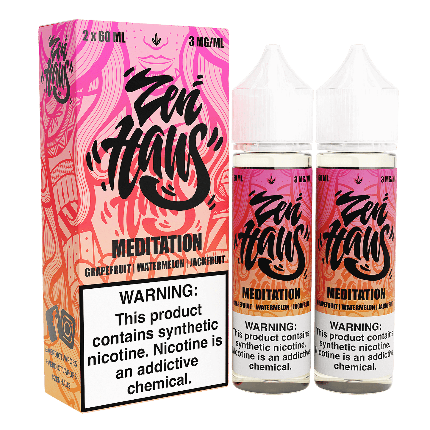 Zen Haus Series E-Liquid 120mL – Freebase – 60mL 2-Pack - Meditation