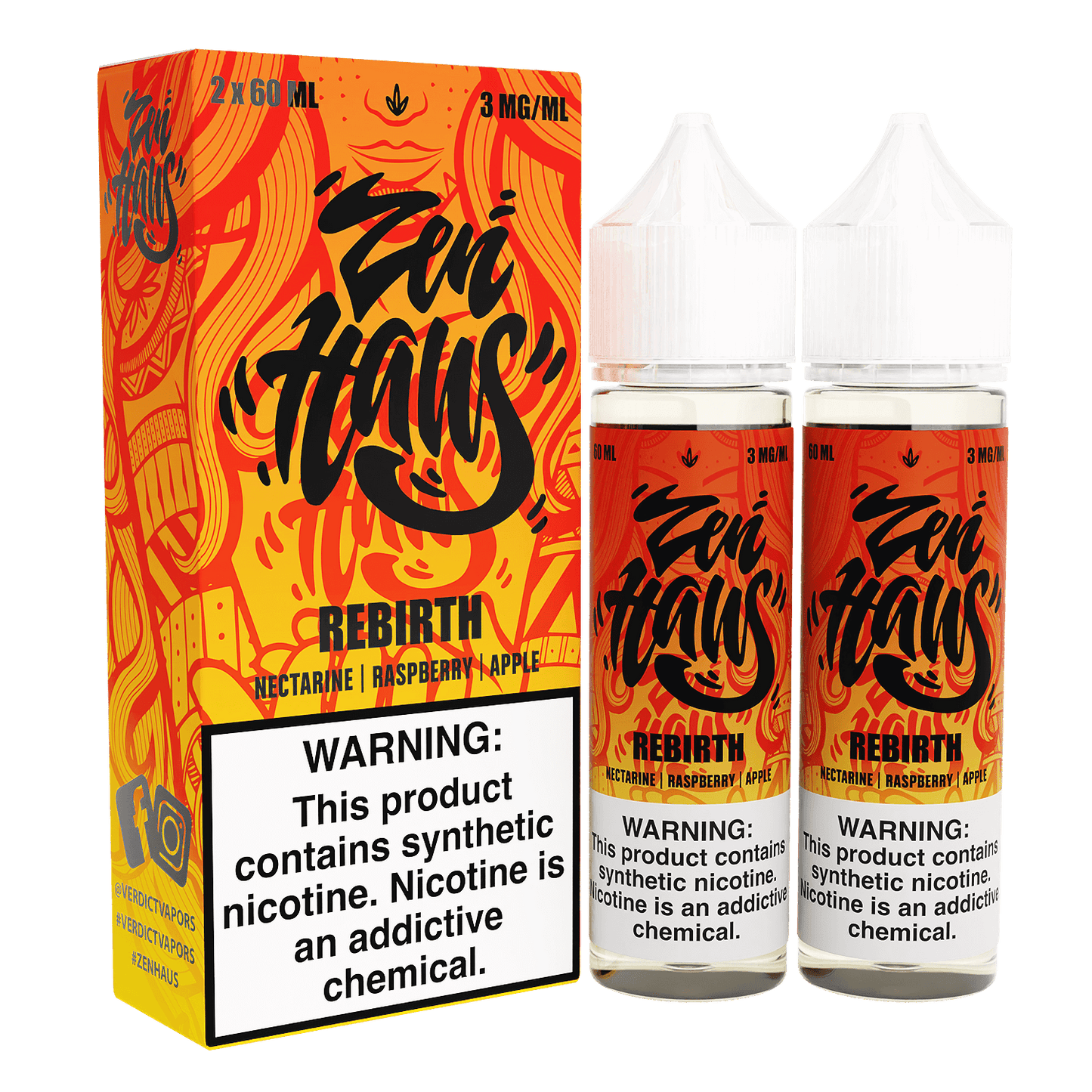 Zen Haus Series E-Liquid 120mL – Freebase – 60mL 2-Pack - Rebirth
