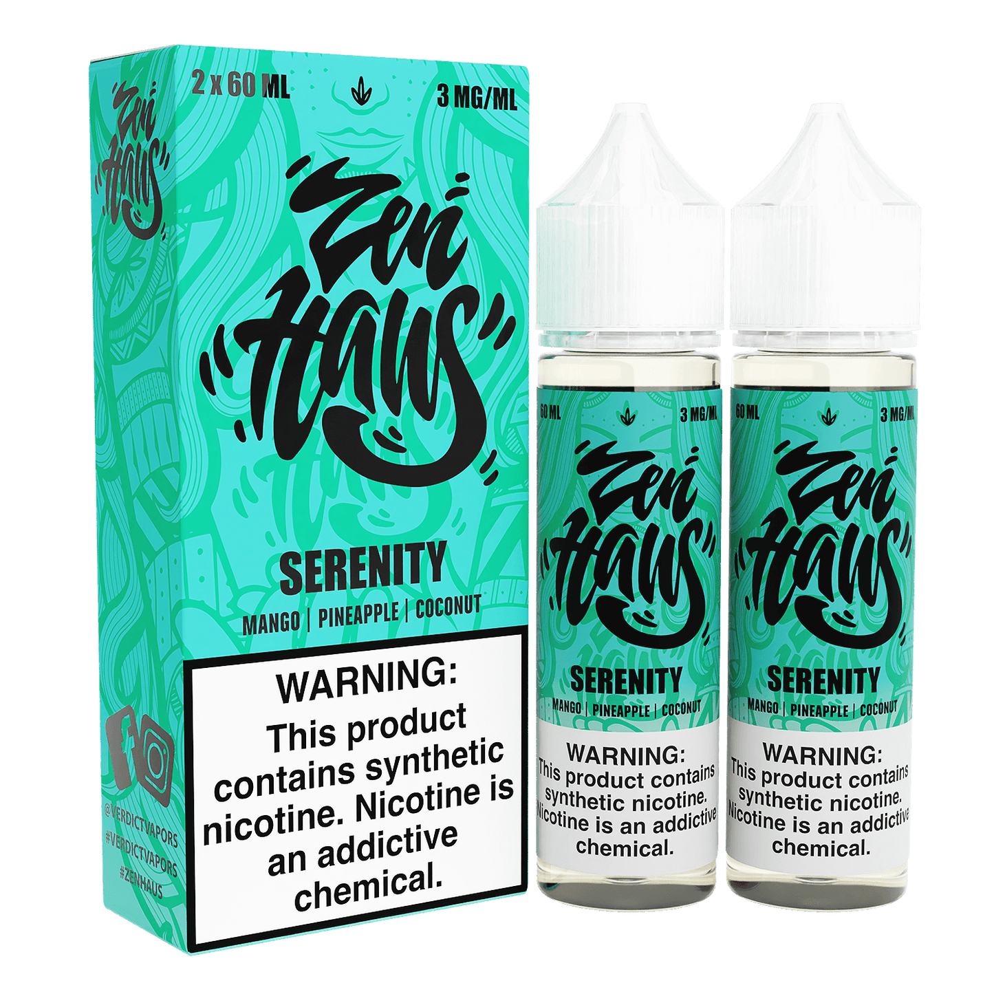 Zen Haus Series E-Liquid 120mL – Freebase – 60mL 2-Pack - Serenity