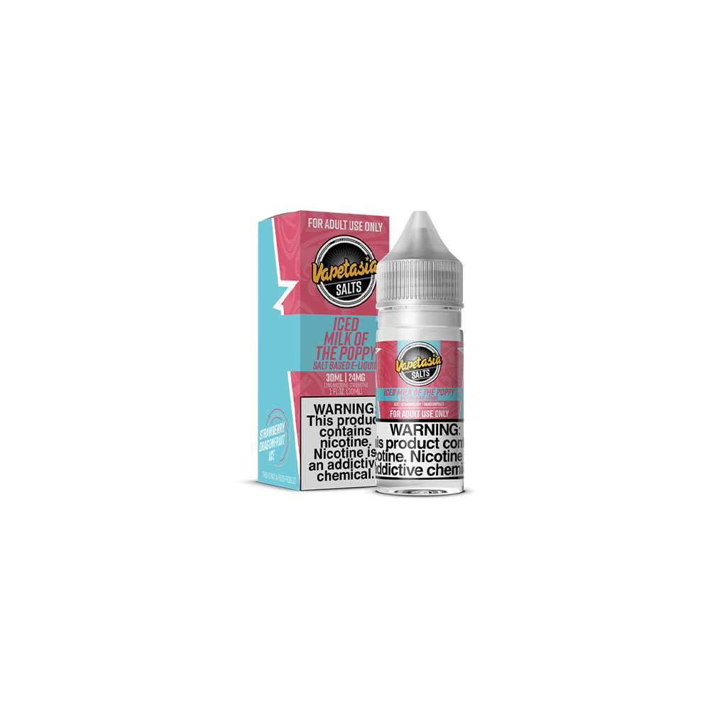 Vapetasia Salt Series E-Liquid | 30mL | 24mg | (Salt Nic) | Iced Milk of the Poppy with Packaging