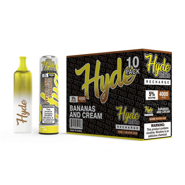 Hyde Retro RECHARGE Disposable 4000 Puff 13.3mL | MOQ 10 | Bananas and cream with Packaging