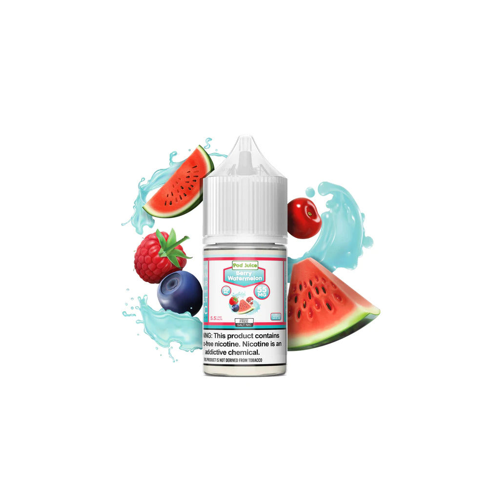 Pod Juice Salt TFN Series E-Liquid | 30mL | 55mg | (Salt Nic) | Berry Watermelon