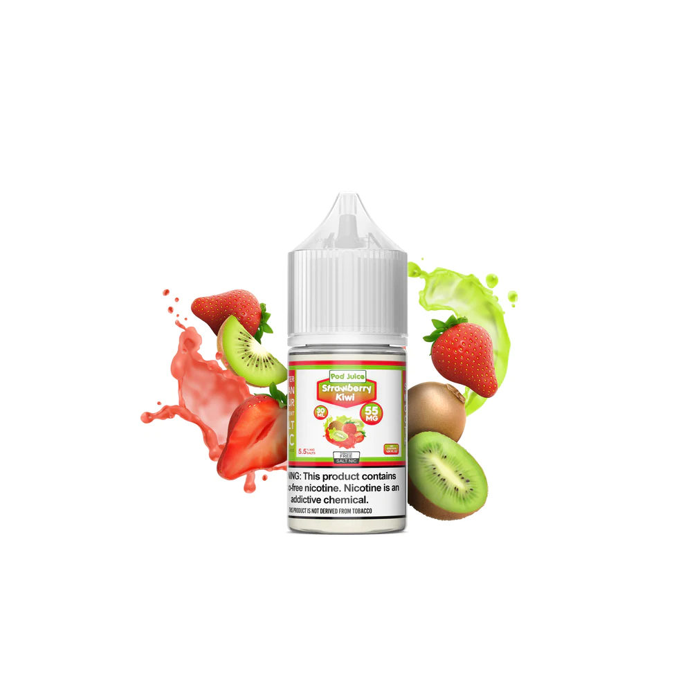 Pod Juice | TFN Salt Series E-Liquid | 30mL | 55mg | (Salt Nic) | Strawberry Kiwi