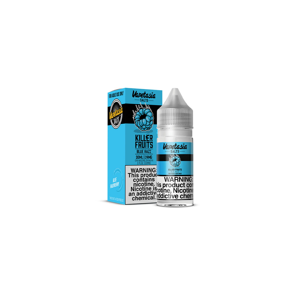 Vapetasia Salt Series E-Liquid | 30mL | 24mg | (Salt Nic) | Killer Furits Blue Razz with packaging