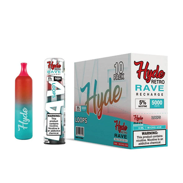 Hyde Retro RAVE Disposable 5000 Puffs 12mL 50mg | MOQ 10 | Loops with Packaging