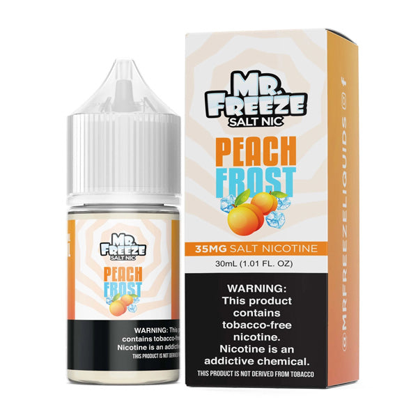 Mr. Freeze TFN Salt Series E-Liquid | 30mL | 35mg | Salt Nic | Peach Frost with packaging