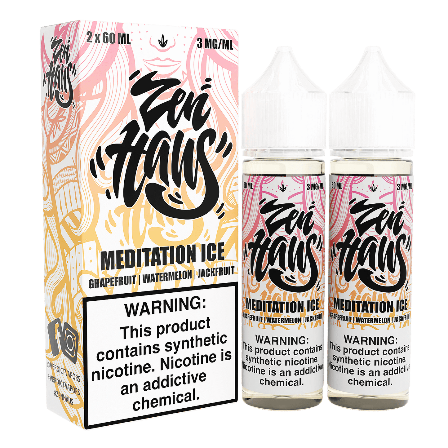 Zen Haus Series E-Liquid 120mL – Freebase – 60mL 2-Pack - Meditation ICE