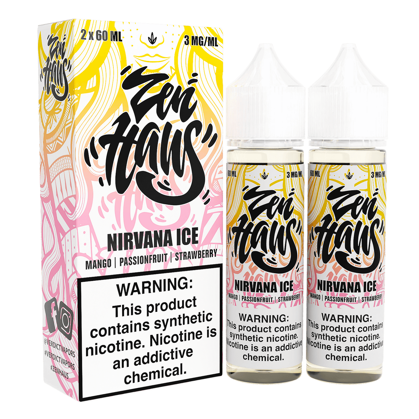 Zen Haus Series E-Liquid 120mL – Freebase – 60mL 2-Pack - Nirvana ICE