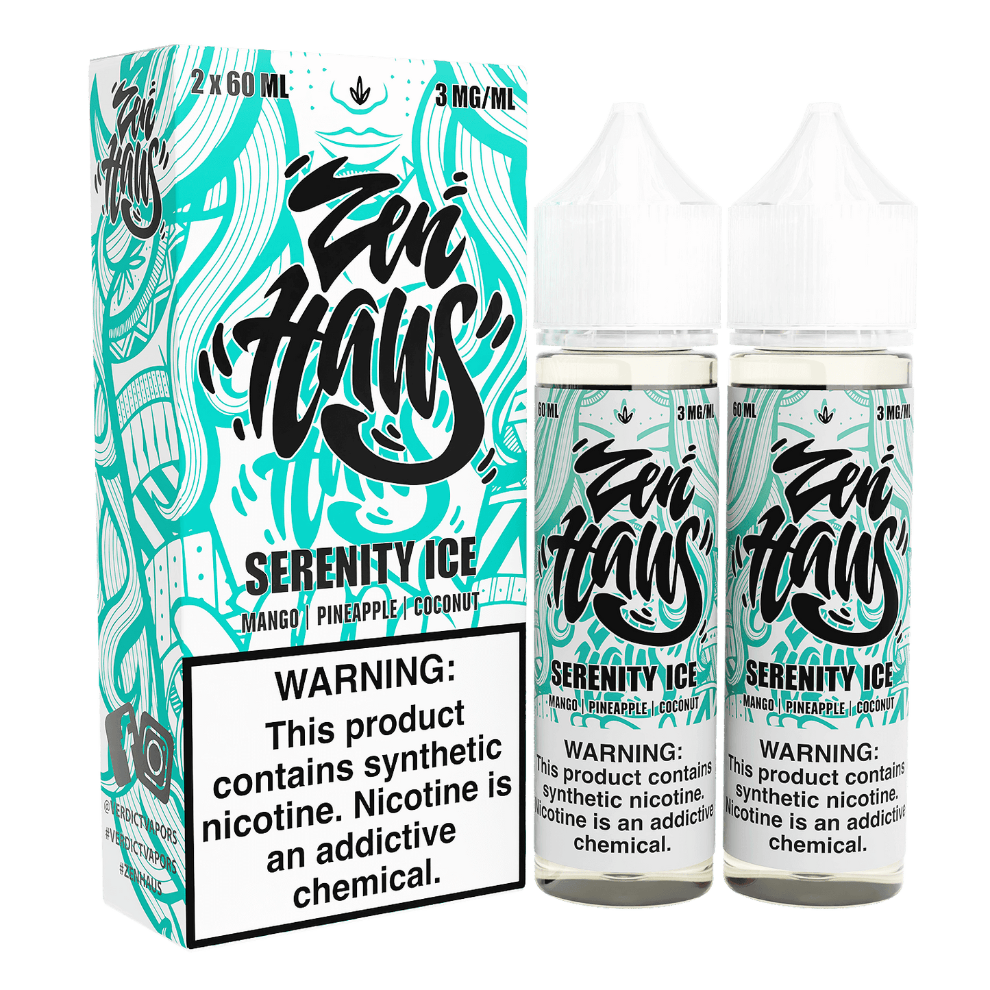 Zen Haus Series E-Liquid 120mL – Freebase – 60mL 2-Pack - Serenity ICE