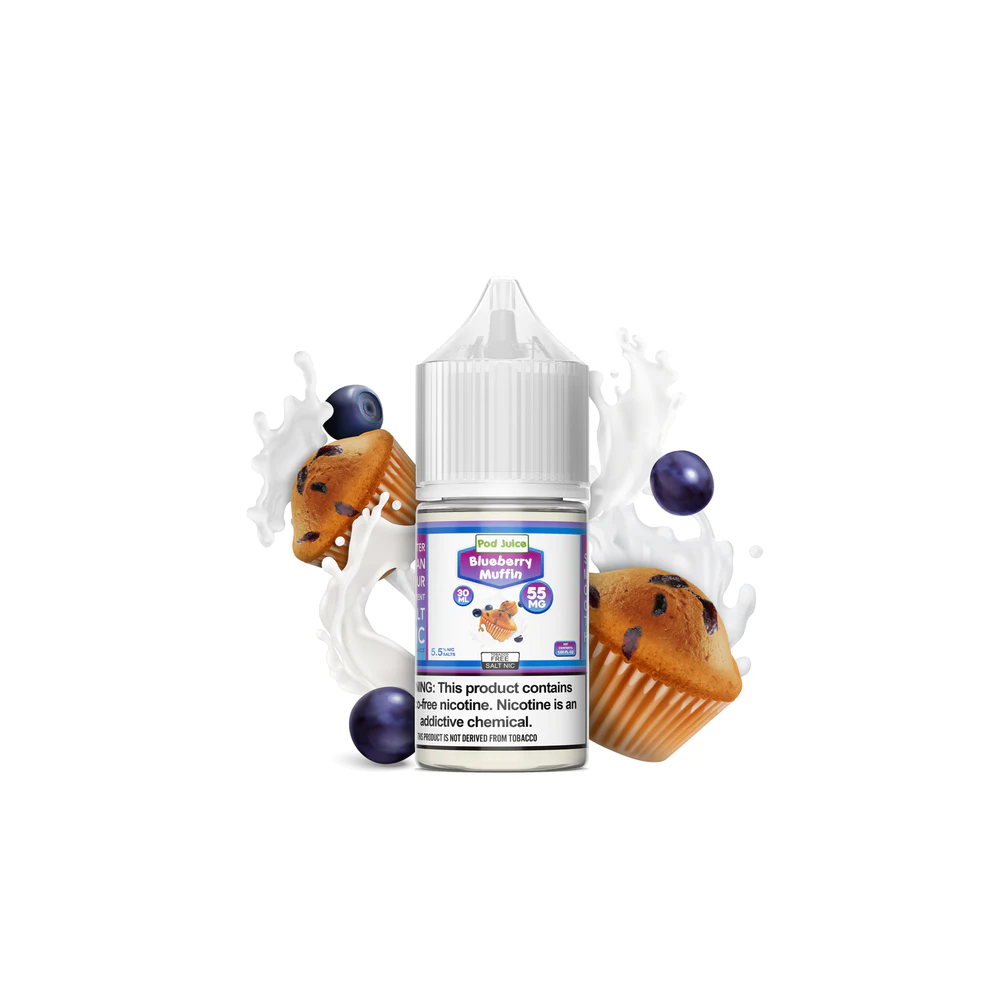 Pod Juice Salt TFN Series E-Liquid | 30mL | 55mg | (Salt Nic) | Blueberry Muffin