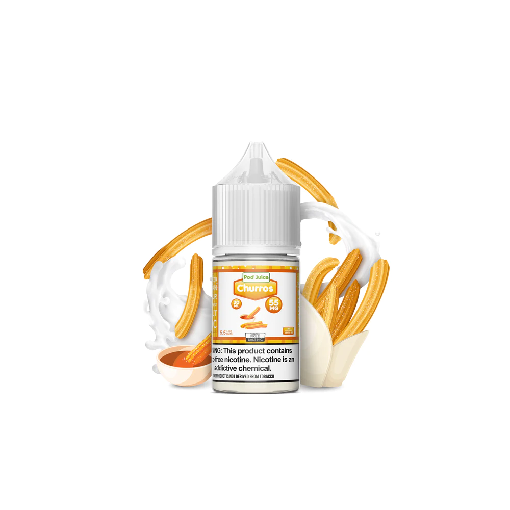 Pod Juice Salt TFN Series E-Liquid | 30mL | 55mg | (Salt Nic) | Churros