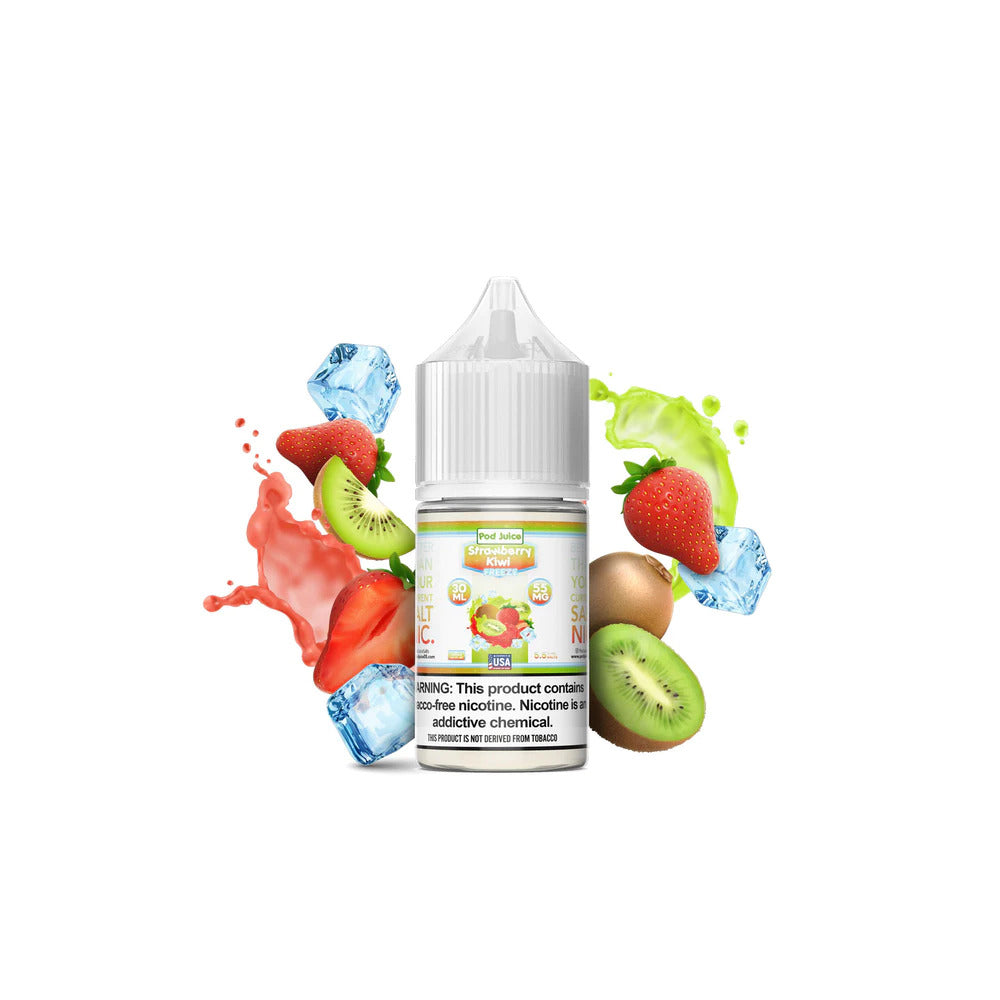 Pod Juice Salt Series E-Liquid | 30mL | 55mg | Strawberry Kiwi Freeze