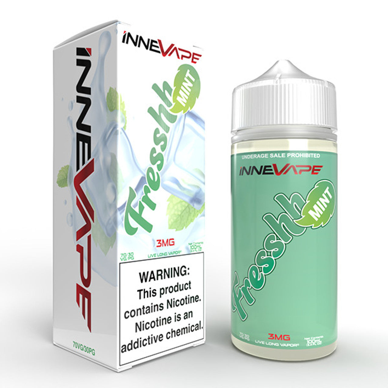 Innevape TFN Series E-Liquid | 100mL | 3mg | (Freebase) | Fresshh Mint with packaging