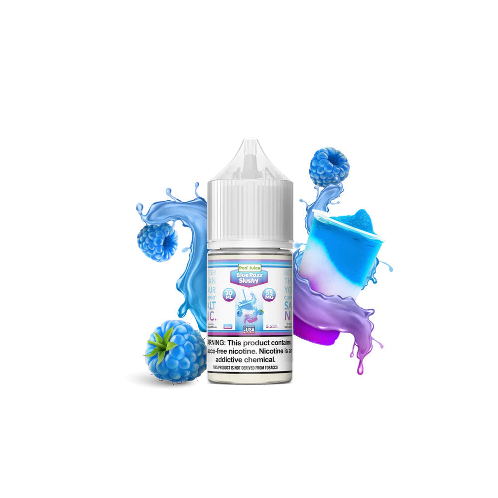Pod Juice TFN Salt Series E-Liquid | 30mL | Salt Nic | 55mg | Blue Razz Slushy