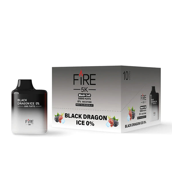Fire Mega Disposable | 5000 Puffs | 12mL | 50mg | MOQ 10 | Black Dragon Ice with packaging