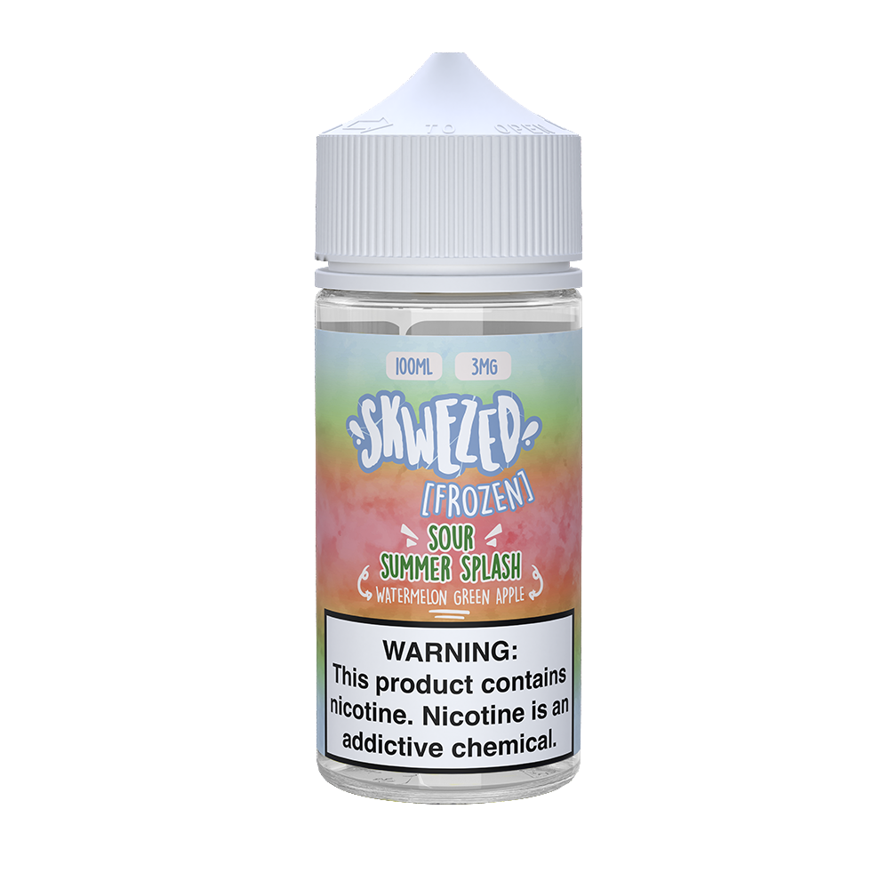 Skwezed Series E-Liquid | 100mL | 3mg | (Freebase) | Frozen Sour Summer Splash (Watermelon Green Apple Ice)