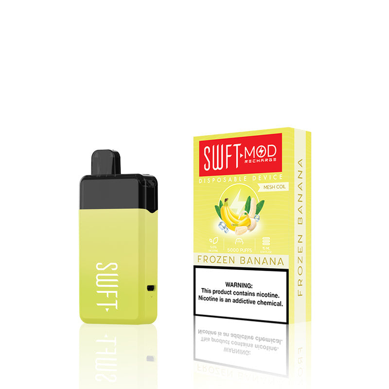 SWFT Mod Disposable | 5000 Puffs | 15mL | 50mg | MOQ 10 | Frozen Banana with Packaging