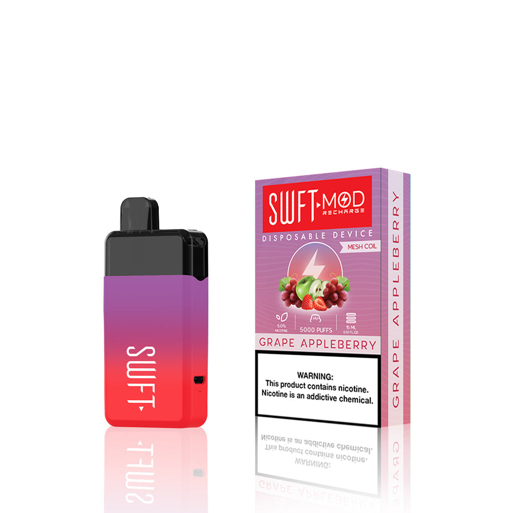 SWFT Mod Disposable | 5000 Puffs | 15mL | 50mg | MOQ 10 | Grape Appleberry with Packaging