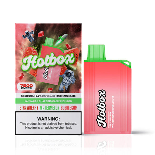 Puff HotBox Disposable | 7500 puffs | 16mL | MOQ 10pc | Strawberry Watermelon Bubblegum with Packaging