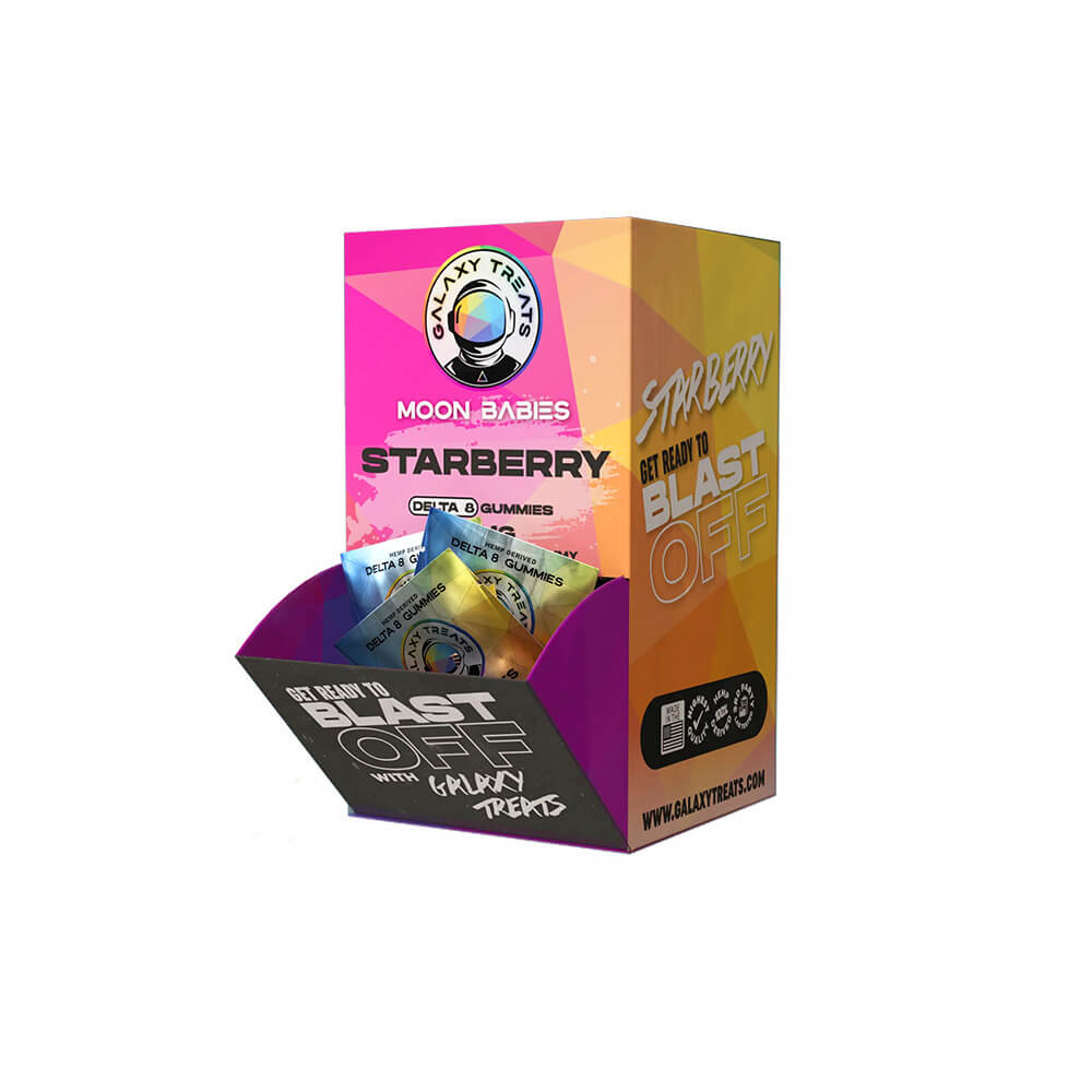 Galaxy Treats Moon Babies D8 Gummies 50mg 2-Pack (50pc Gravity Feeder Display)-Starberry 